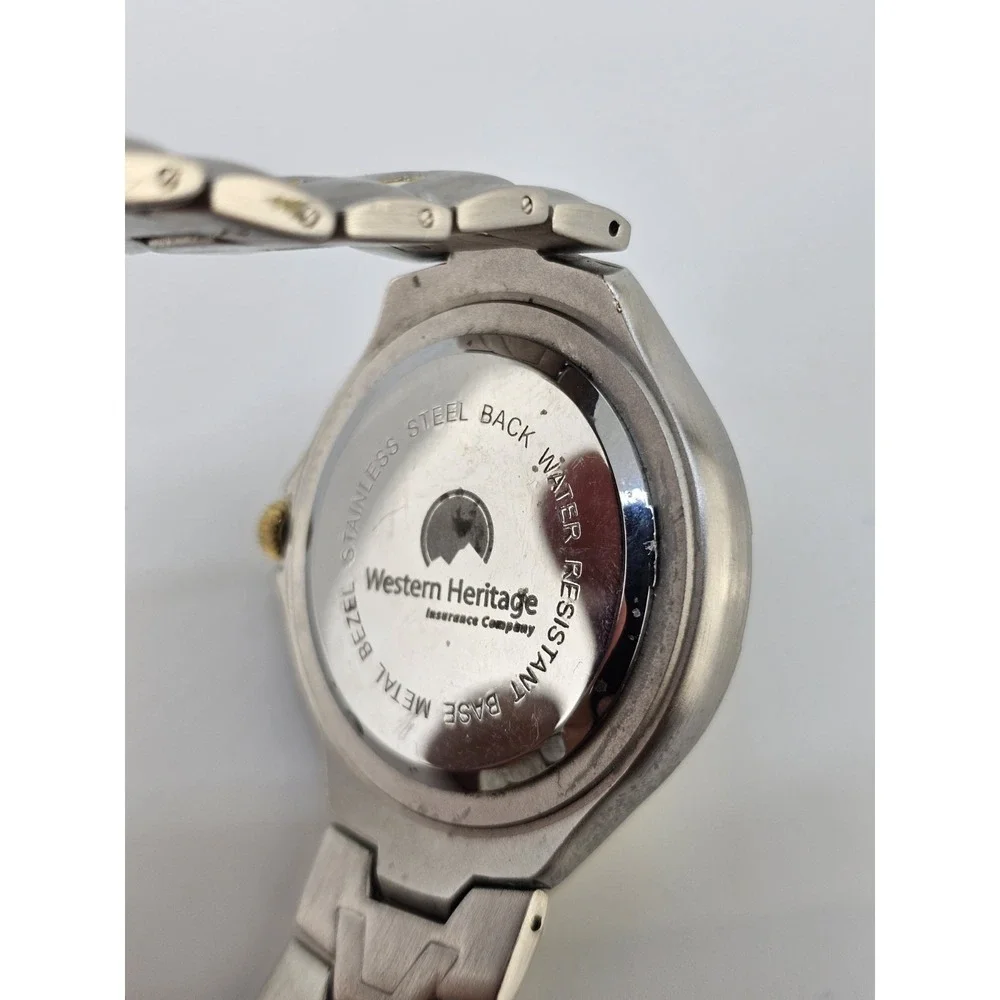 Men's Analog Watch 38MM‎ Gray Dial Date Two Tone Bracelet Band 6.5